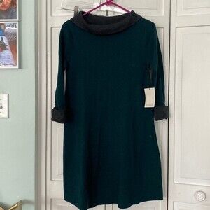 NWT green and gray cotton blend sweater dress.  Adrienne Vittadini.  Size S